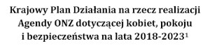 Krajowy Plan Działania na rzecz realizacji Agendy ONZ dotyczącej kobiet, pokoju i bezpieczeństwa na lata 2018-2023
