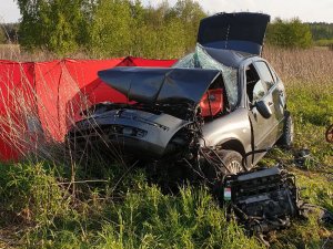 miejsce zdarzenia drogowego w m. Lipka